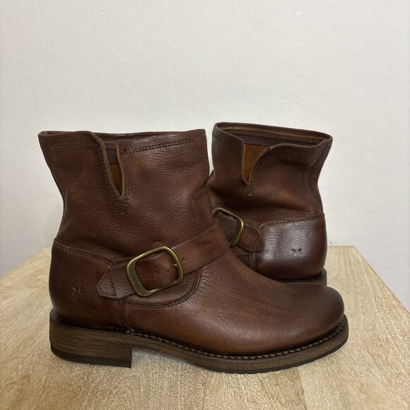 FRYE “Veronica Bootie” Women’s Oiled Leather Waterproof Boot (Brown) Size 6 - Picture 5 of 9